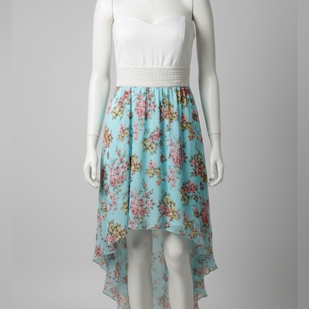 WILD DAISY Women’s Strapless Sheer Floral Spring Dress